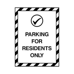 Parking For Residents Only - Portrait Sign P010 PA PT1
