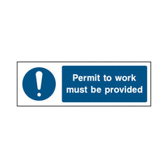 Permit To Work Must Be Provided - Landscape Sign MG004 MG LN3