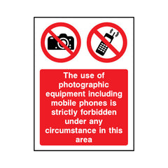 Photographic Equipment Forbidden - Portrait Sign GP112 GP PT1