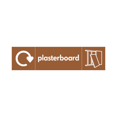 Plasterboard With Icon & Recycling Symbol - Landscape Sign - LN3 BMR016 BMR