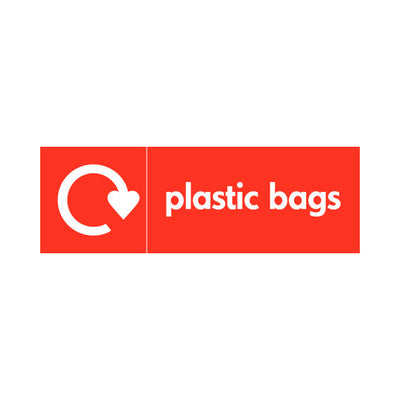 Plastic Bags Recycling - Landscape Sign PLA003 PLA LN3