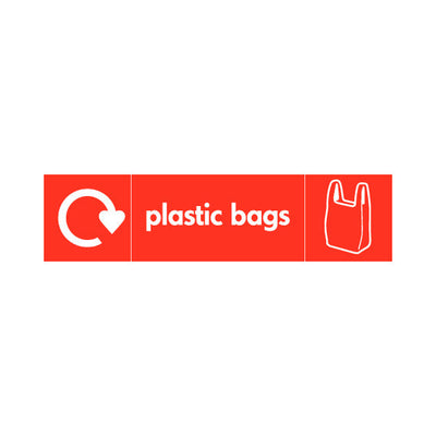Plastic Bags Recycling & Icon - Landscape Sign PLA012 PLA LN3