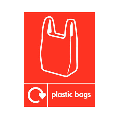 Plastic Bags Recycling & Icon - Portrait Sign PLA026 PLA PT1