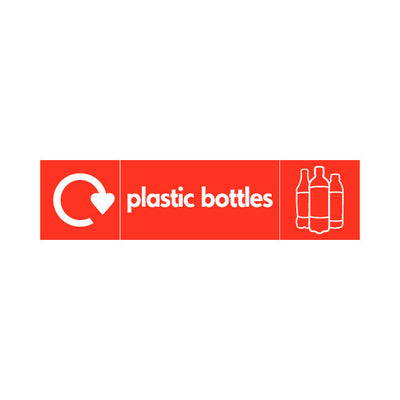 Plastic Bottles Recycling & Icon (v1) - Landscape Sign PLA013 PLA LN3
