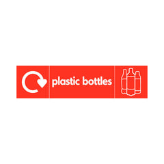 Plastic Bottles Recycling & Icon (v1) - Landscape Sign PLA013 PLA LN3