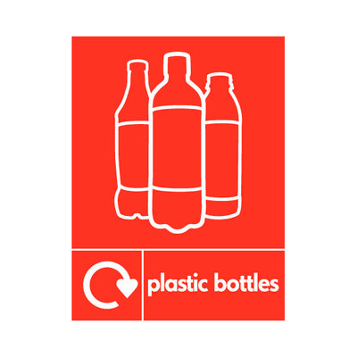 Plastic Bottles Recycling & Icon (v1) - Portrait Sign PLA027 PLA PT1