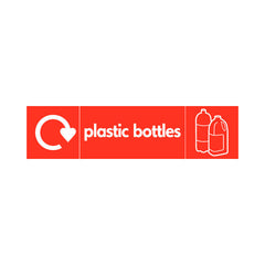 Plastic Bottles Recycling & Icon (v2) - Landscape Sign PLA014 PLA LN3