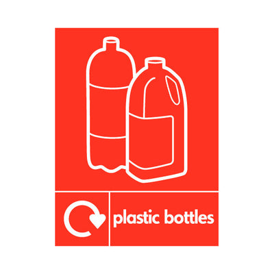 Plastic Bottles Recycling & Icon (v2) - Portrait Sign PLA028 PLA PT1