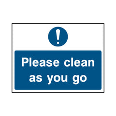Please Clean As You Go - Landscape Sign FPH038 FPH LN1