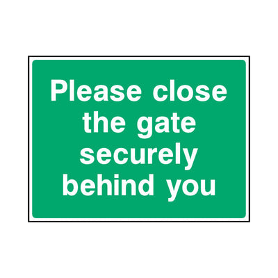Please Close The Gate Securely Behind You - Landscape Sign - LN1 CA090 CA