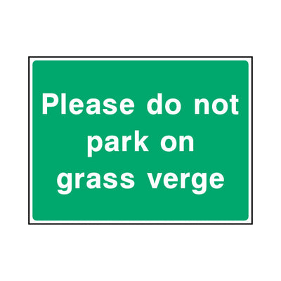 Please Do Not Park On Grass Verge - Landscape Sign - LN1 CA076 CA