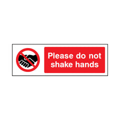 Please Do Not Shake Hands - Landscape Sign GP051 GP LN3