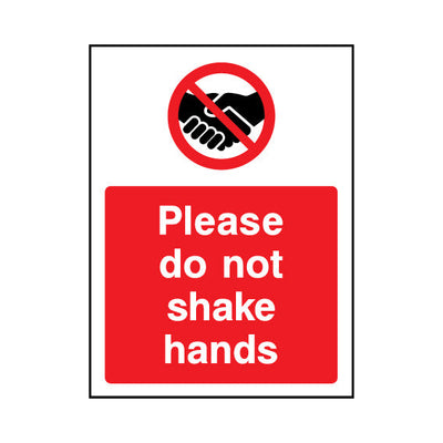 Please Do Not Shake Hands - Portrait Sign GP116 GP PT1