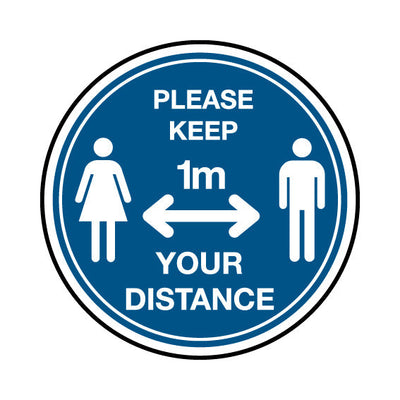 Please Keep 1m - Your Distance Circle - Circle Sign FG034 FG CR1