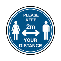 Please Keep 2m - Your Distance Circle - Circle Sign FG035 FG CR1
