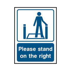 Please Stand On The Right - Portrait Sign LS023 LS PT1