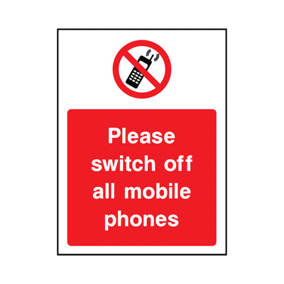 Please Switch Off All Mobile Phones - Portrait Sign GP073 GP PT1
