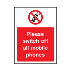 Please Switch Off All Mobile Phones - Portrait Sign GP073 GP PT1
