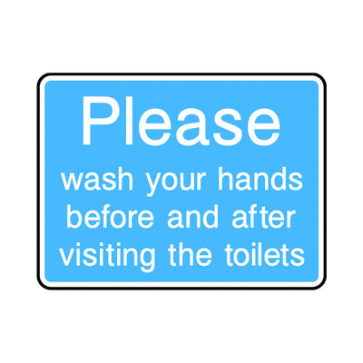 Please Wash Your Hands Before And After Visiting The Toilets - Landscape Sign IS042 IS LN1