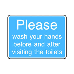 Please Wash Your Hands Before And After Visiting The Toilets - Landscape Sign IS042 IS LN1