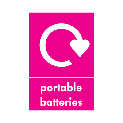 Portable Batteries Recycling - Portrait Sign ER008 ER PT1