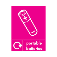Portable Batteries Recycling Icon - Portrait Sign ER059 ER PT1