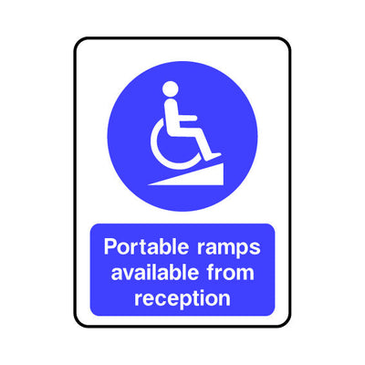 Portable Ramps Available From Reception - Portrait Sign DA006 DA PT1