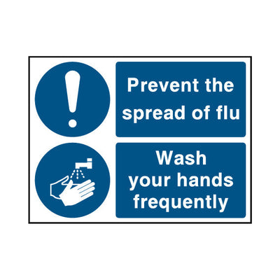Prevent The Spread Of Flu - Wash Your Hands Frequently - Landscape Sign FPH110 FPH LN1