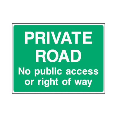 Private Road - No Public Access Or Right Of Way - Landscape Sign - LN1 CA097 CA