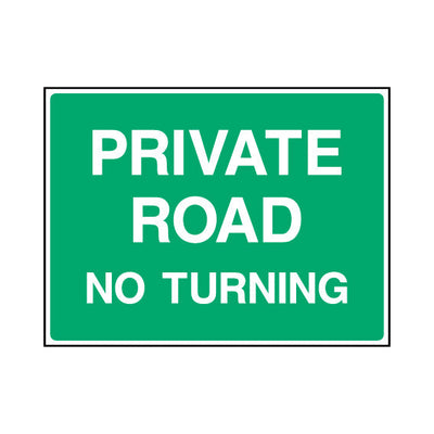 Private Road - No Turning - Landscape Sign - LN1 CA098 CA