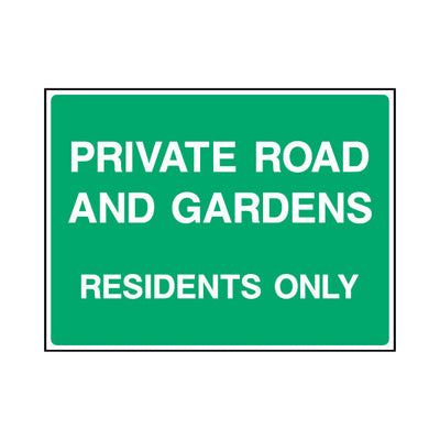 Private Road And Gardens Residents Only - Landscape Sign - LN1 CA095 CA