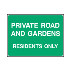 Private Road And Gardens Residents Only - Landscape Sign - LN1 CA095 CA