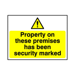 Property On These Premises Has Been Security Marked - Landscape Sign S060 SE LN1