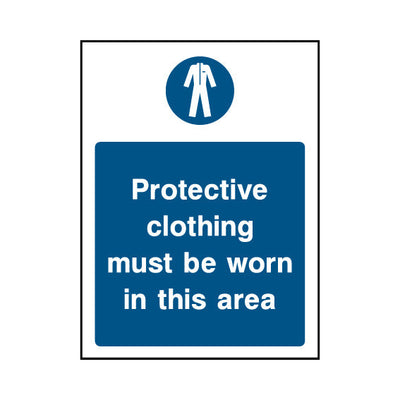Protective Clothing Must Be Worn In This Area - Portrait Sign FPH005 FPH PT1