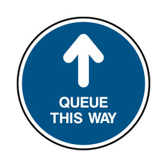 Queue This Way - Arrow Up Circle - Circle Sign FG026 FG CR1