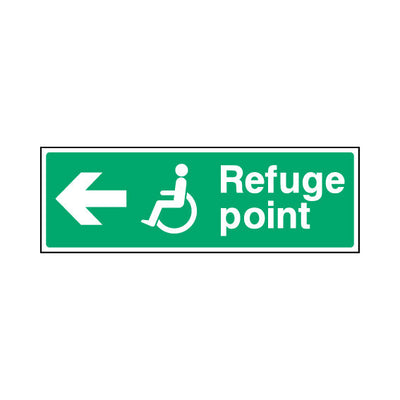 Refuge Point & Disabled Icon - Arrow Left - Landscape Sign EE071 EE LN3