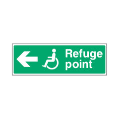 Refuge Point & Disabled Icon - Arrow Left - Landscape Sign EE071 EE LN3
