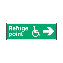 Refuge Point & Disabled Icon - Arrow Right - Landscape Sign EE072 EE LN3