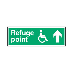 Refuge Point & Disabled Icon - Arrow Up - Landscape Sign EE073 EE LN3