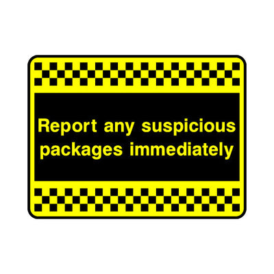 Report Any Suspicious Packages Immediately - Landscape Sign S078 SE LN1