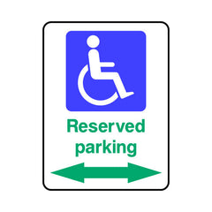 Reserved Parking - Disabled Icon - Arrow Both Ways - Portrait Sign DA012 DA PT1