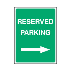 Reserved Parking (Arrow Right) - Portrait Sign P003 PA PT1