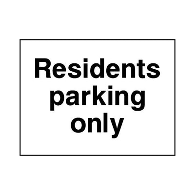 Residents Parking Only - Landscape Sign HS003 HS LN1