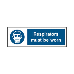 Respirators Must Be Worn - Landscape Sign PPE017 PPE LN3