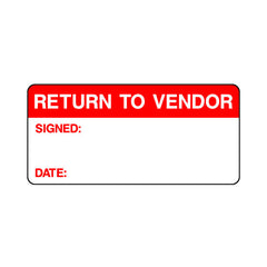 Return To Vendor Signed Date - Sticker Sheet QCS023 QCS ST1