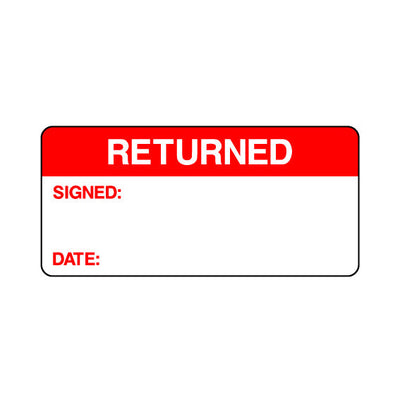 Returned - Signed & Date - Sticker Sheet QCS029 QCS ST1