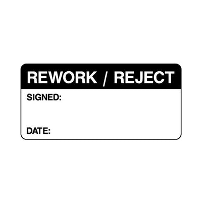 Rework Or Reject - Signed & Date - Sticker Sheet QCS065 QCS ST1