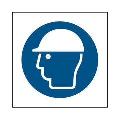 Safety Helmet Must Be Worn - Helmet Icon - Square Sign PPE054 PPE SQ1