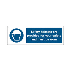 Safety Helmets Are Provided For Your Safety And Must Be Worn - Landscape Sign PPE014 PPE LN3