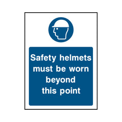 Safety Helmets Must Be Worn Beyond This Point - Portrait Sign PPE039 PPE PT1